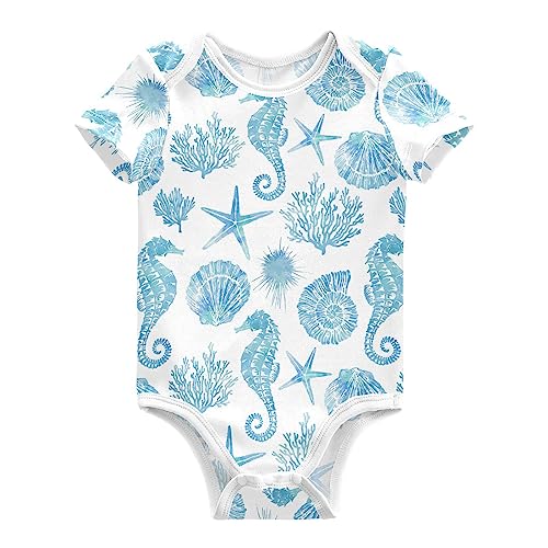 Image of Ollabaky Unisex Baby Bodysuits Short-Sleeve Cotton Baby Clothes for Girls Boys 0-24 Months
