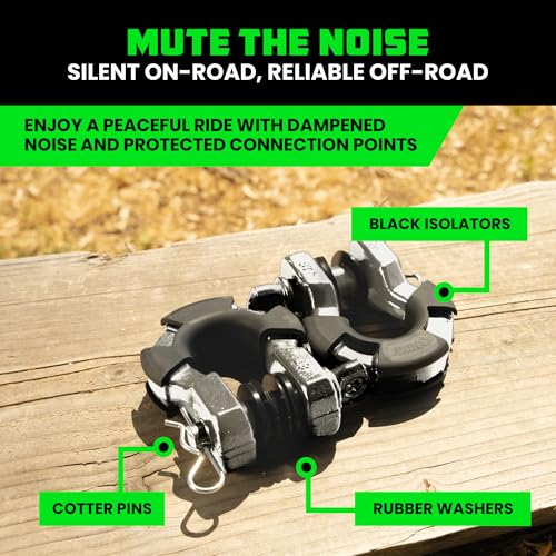 Image of Rhino USA Super D Ring Shackles (2-Pack) - 70,548lb Break Strength - Heavy Duty 3 /4 inch Clevis Shackle with 7 /8 Pin for Towing & Off-Road Use - Pairs with Tow Strap for Vehicle Recovery (Gray)