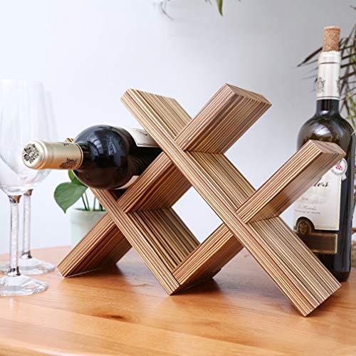Soporte para botellas de vino de madera 4 botellas miniatura 2