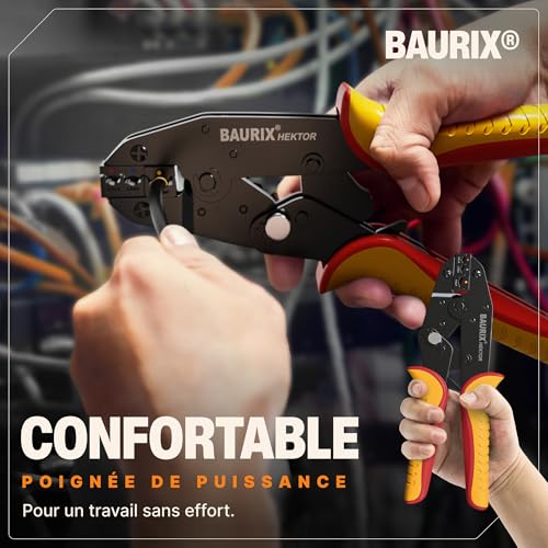 Pince sertir cable avec cliquet pour cosses electriques