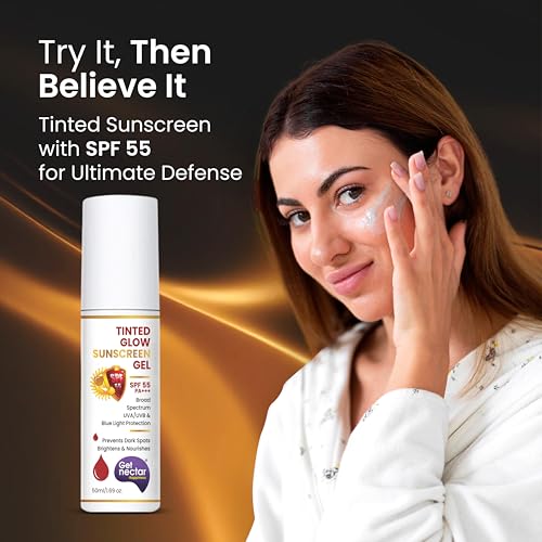 Image of Get Nectar Happiness Skin Brightening Set, 6% Glycolic Acid Cream with 2% Kojic Acid, SPF 55 Tinted Sunscreen, 50ml Each