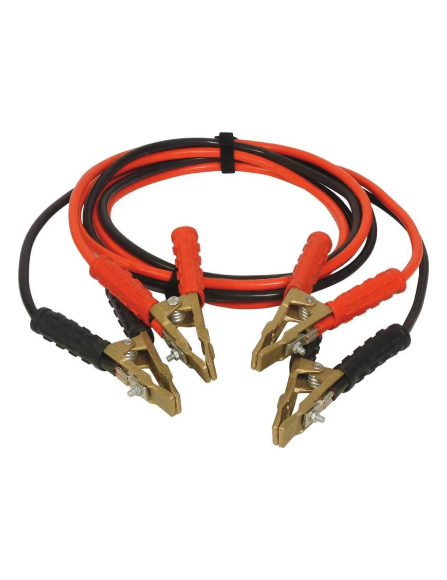 TOPCAR Cable de Arranque CCA 25 mm, 2 Pinzas de latón, 2 x 3 m, 650 A