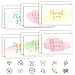 EDATOFLY 24 Cartes de Remerciements, Cartes de Remerciement Aquarelles avec Enveloppes et Autocollants, Cartes de Remerciement pour Graduation, Thanksgiving, Mariage (Aquarelles)
