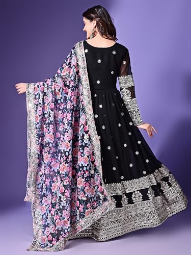 Image of Fashion Basket Georgette Embroidered Anarkali Dress for Women