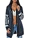 Produktbild Damen Kapuzenpullover Sweatjacke Hoodie Zip DA 14183, Farbe:Navy, Größe:One Size