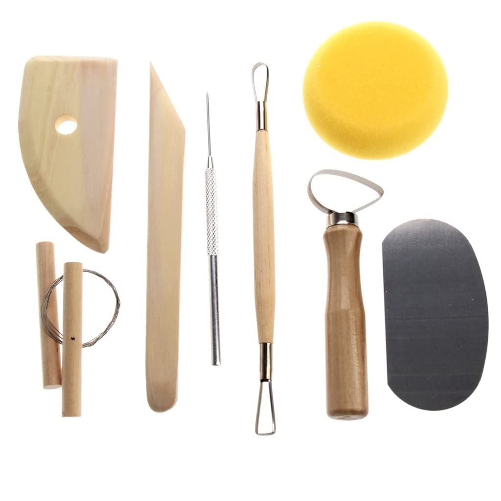 8 Pezzi/Set Set di Utensili per Ceramica e Ceramica Strumenti per Modellare l'argilla a Mano Kit per Modellare sculture in Legno e Ceramica