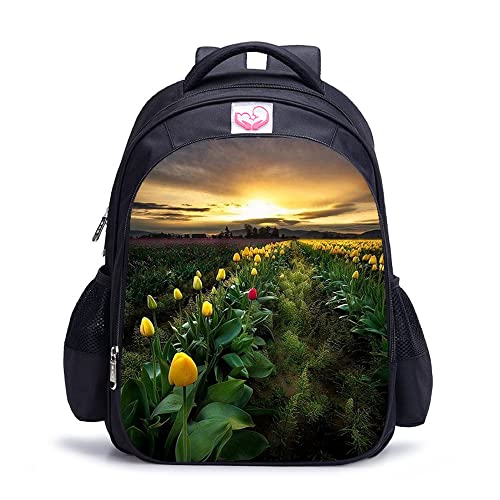 Sac à dos de mode pour adolescents avec motif crépuscule réaliste