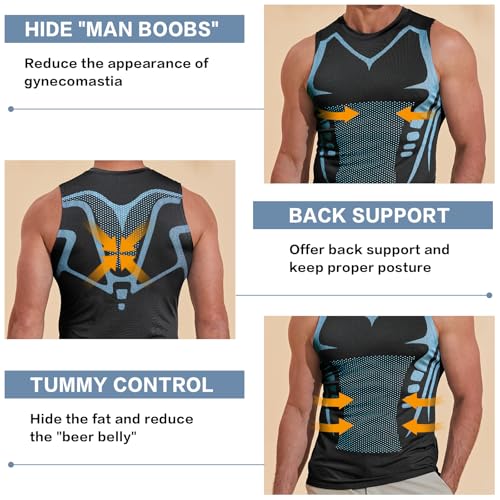 Beotyshow Ionic Shaping Sleeveless Shirt Gynecomastia Compression Shirts Slimming Body Shaper Vest Shapewear Tank Top for Men2