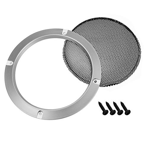 Uxcell 2Pcs Speaker Grill Mesh Decorative Circle Woofer Guard Protector Cover Accessories Silver For 6.5" Mounting Hole Diagonal Distance #TOP3