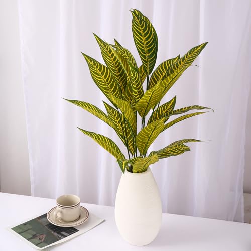 Image of TIED RIBBONS Pack of 2 Artificial Tree Plant Croton Green Plant Fake Trees for Indoor Outdoor Home House Office Garden Modern Decoration Gift - (27.5 Inch, Vase not Included)