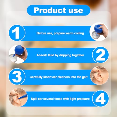 Ohrenreiniger 60ml,Ohren Reinigung Set,Ohrenschmalzentferner Silikon,Ohrendusche für Baby Kinder Erwachsene,2 Stück (Blau)