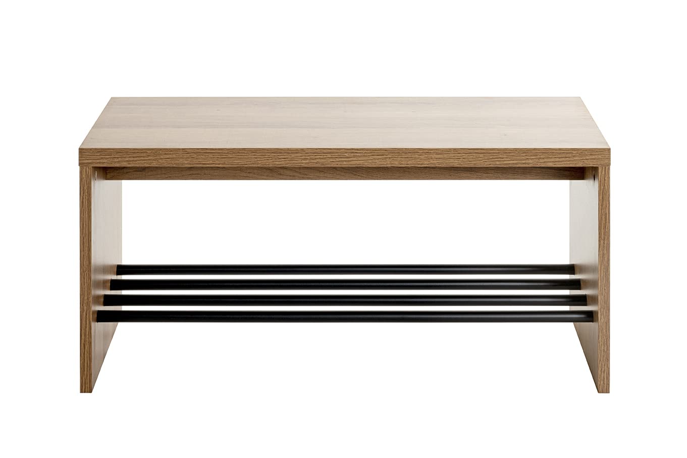 HAKU Panca per scarpe rovere, nero, MDF, metallo - Dim. L 80 cm x A 40 cm x P 30 cm, Stile Moderno