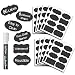 96 Premium Chalkboard Labels with Erasable White Chalk Marker Included - Chalk Board Mason Jar Labels - Removable Blackboard Sticker Label for Jars