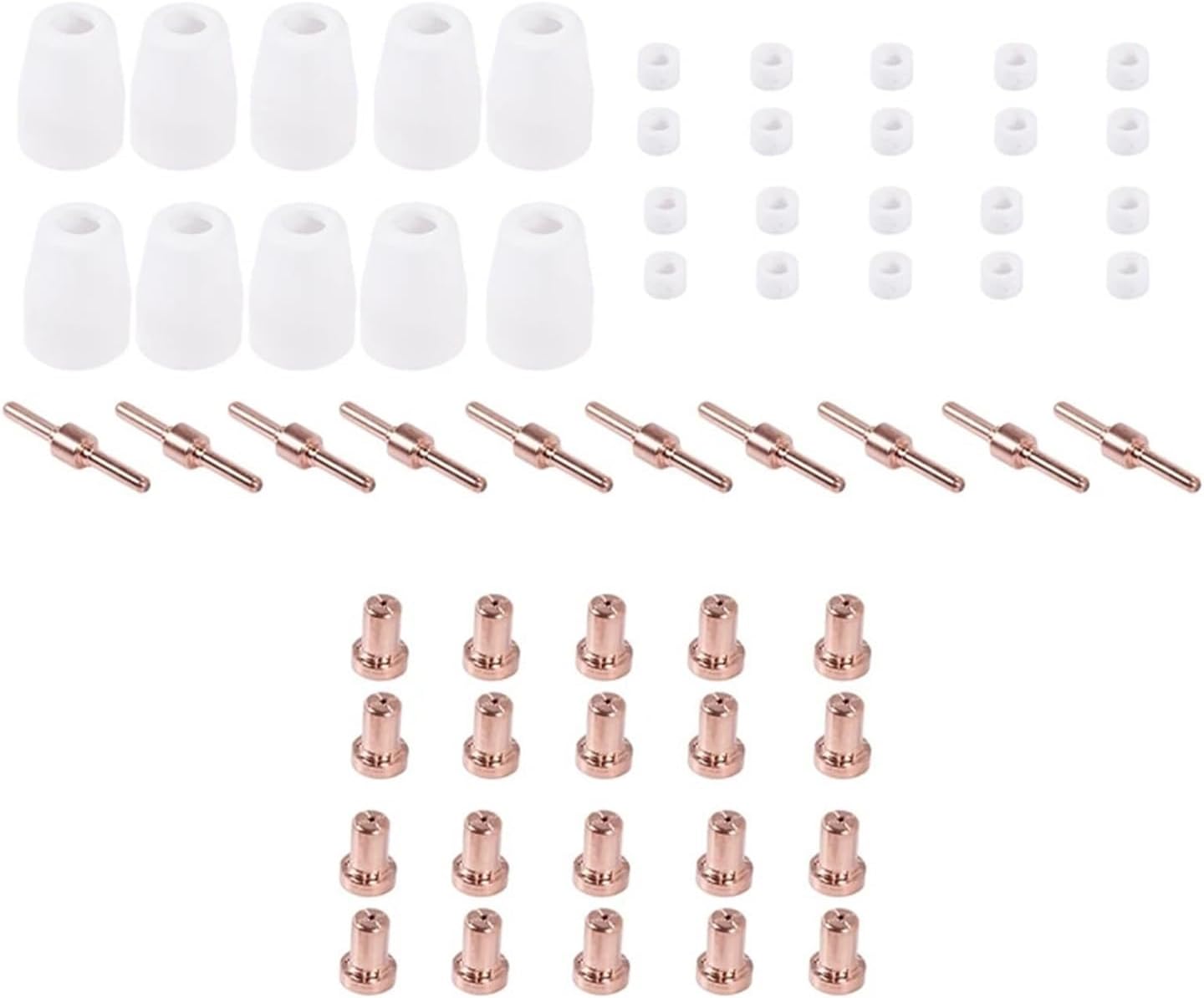 60個/セット セラミック + エアプラズマ切断カッター消耗品 延長チップノズル電極 PT31 LG40 トーチ用 CUT-50D