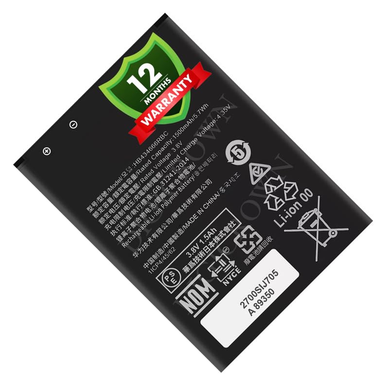 Image of Original HB434666RBC Battery Compatible for Huawei Airtel Vodafone Router 4G Hotspot Battery - (1500mAh) - 1 Year Warranty