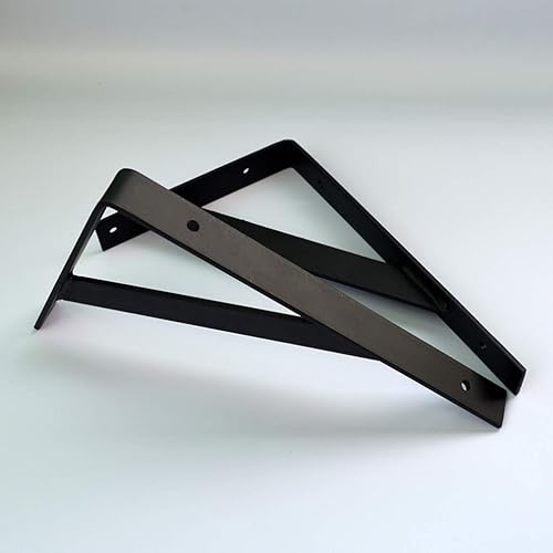 Miniatura 5 de Soporte de pared de ángulo industrial de metal resistente, soporte de estante triangular, carga máxima 331 libras, 2 unidades (9.8 x 5.9 in)
