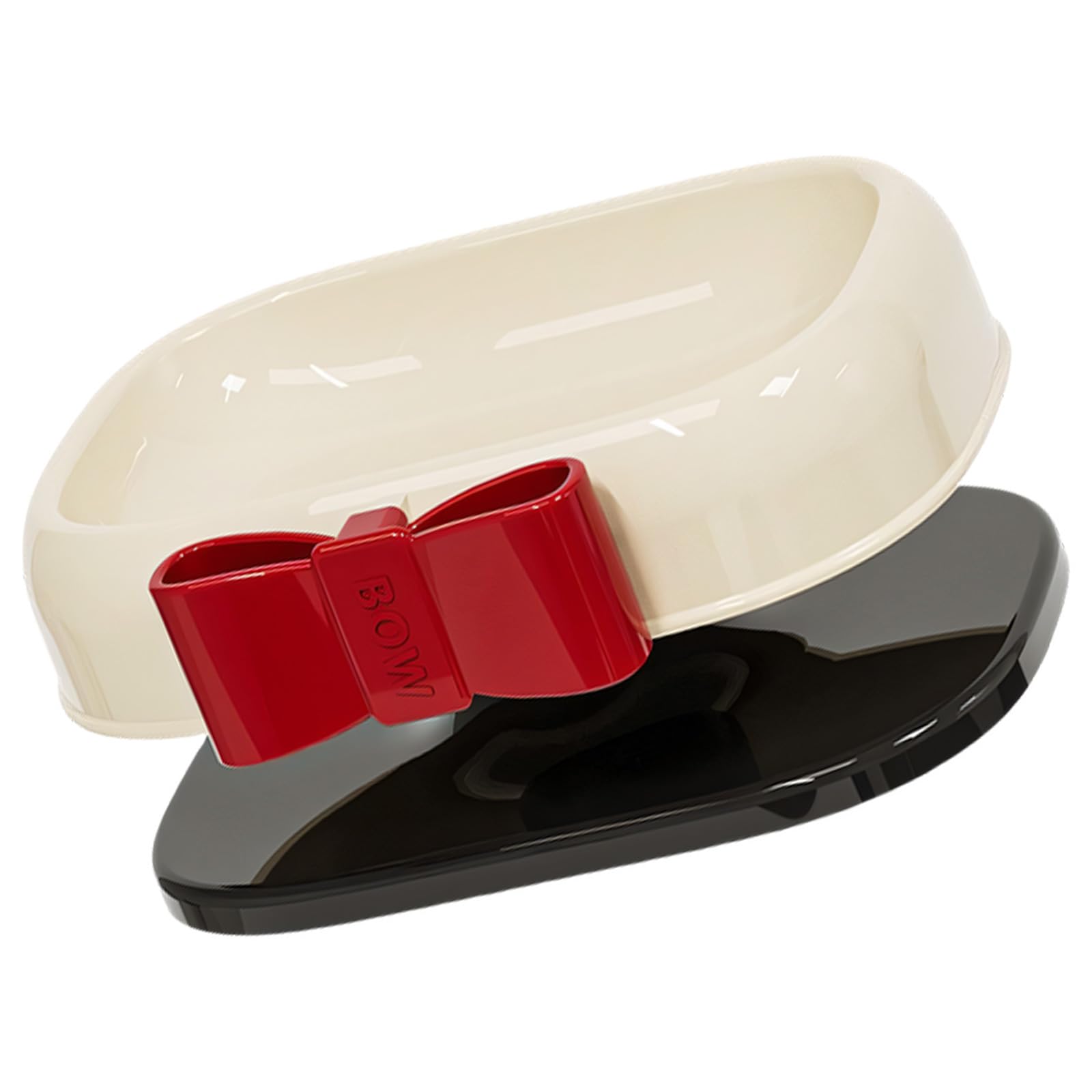 Stylish Soap Box with Bowknot Decoration Drainage Design Container Box for Bathroom Countertop Storage Accessory Wedding