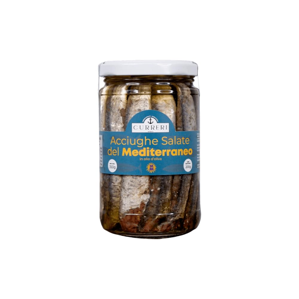 Acciughe Salate di Sciacca, Sicilia "Giuseppe Curreri" | 350g | Sott'olio | Lavorate a Mano