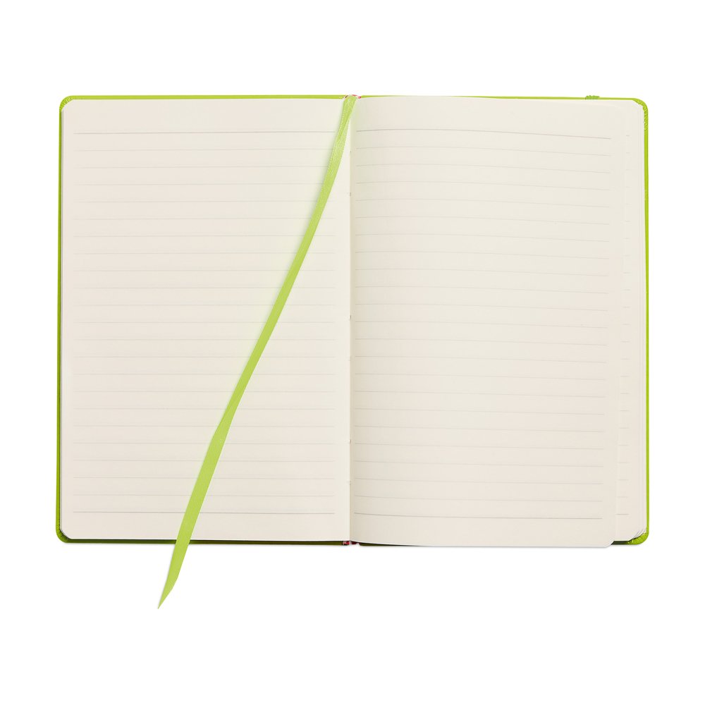 eBuyGB A5 Coloured Hardback Lined Paper Notebook, Lime Green - Image 2