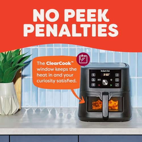 Instant Pot 4QT VORTEX 6-in-1 Mini Air Fryer, Air fry, Bake, Roast, Broil, Dehydrate or Reheat, Black, 4 Quarts