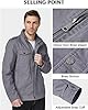 WenVen Men's Casual Cotton Jacket Outdoor Lightweight Leisure Jacket Classic Full-Zip Jacket Military Jacket Light Grey L #4