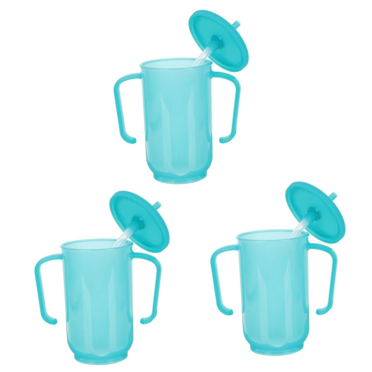 3 Pezzi Tazza Antigoccia per Anziani con Cannuccia e Manici Bicchiere Ergonomico per Pazienti Disabili e Convalescenti per Diete Liquide e Comfort