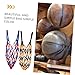Milisten 4sets Nylon Basketball Mesh Net Bag Portable Sports Ball Carrier for Basketball Volleyball Soccer with Long Straps Durable Storage for Balls Net Needle Thick Red Blue Black Yellow
