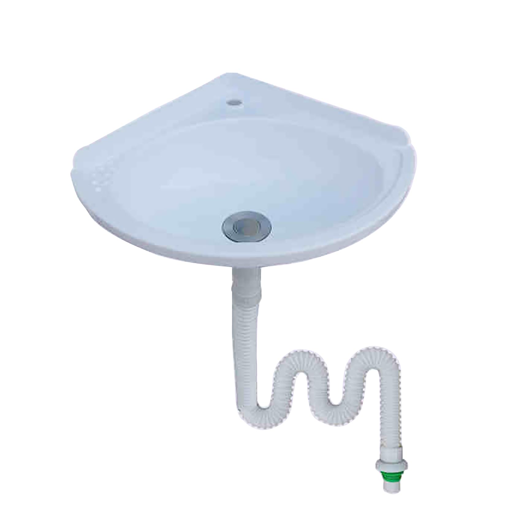 Mini lavabo ovale 28 cm blanc en plastique avec drainage pour petit espace