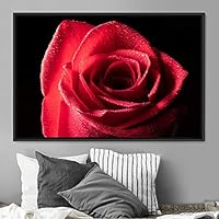 Framed Canvas Wall Art Flora Snapshot Closeup Dark Expressive Farmhouse/Country Floral Multicolor Photography Realism Single - 16x24 inches