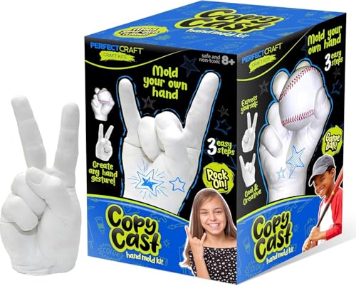 Hand Casting Kit, DIY Hand Mold Kit for Kids, Fun Craft Gift for Boys & Girls, Fast-Curing, Non-Toxic, Water-Based Material, USA Made, Ages 8+