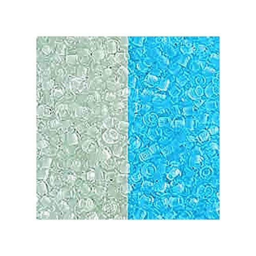 10 g TOHO Round Seed Beads Rocailles, Size 11/0, Glow in The Dark, White Bright Blue (# 2711), Japan, Glass โ image 1