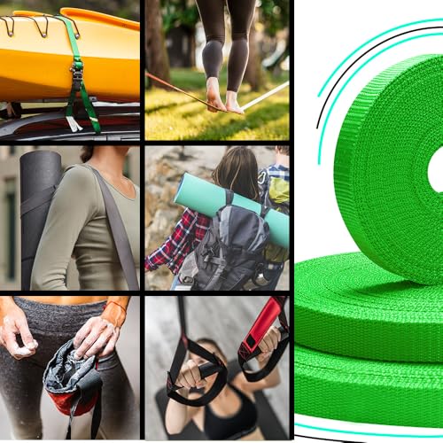 Image of TECEUM 3 /4 inch & 5 /8 inch & 1 inch & 1.5 inch & 2 inch Webbing - 10 25 50 Yards - 40+ Colors - Heavy Duty 1 Inch 1.5 Inch 2 Inch Backpack Straps - Webbing for Outdoors Indoors Crafting DIY