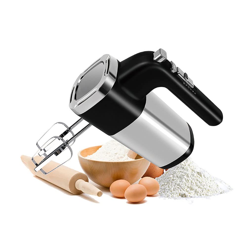 5 Speed Mixing Electric Hand Mixer with Stainless Steel Whisk Beater Attachments Compact Lightweight 500W Powerful Blender for