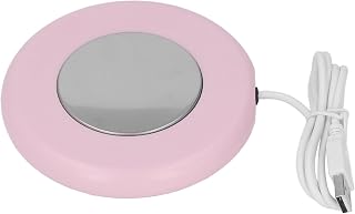 Coffee Mug Warmer, Rechargeable Auto On Off Gravity Induction Energy Saving Cup Heating Base 10W DC5V 131F/55C (Pink)