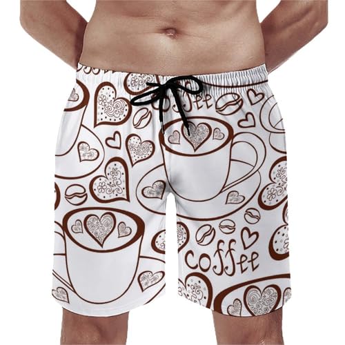 Maillot de bain séchage rapide couleur café doté de poches pratiques taille S