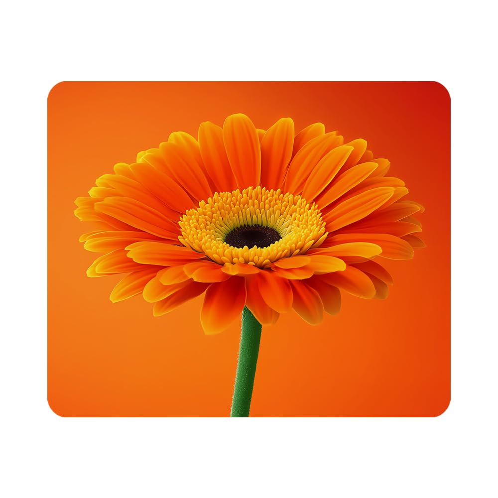 Nicokee Gaming Mouse Pad Orange Gerbera Daisy Flower on Background Non-Slip Rubber Mouse Pad for Computers, Laptop, Office, Home Rectangle