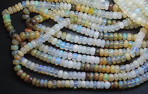 Opale éthiopienne perles rondelles lisses 6mm fil 15 pouces LKBEADS gemmes naturelles