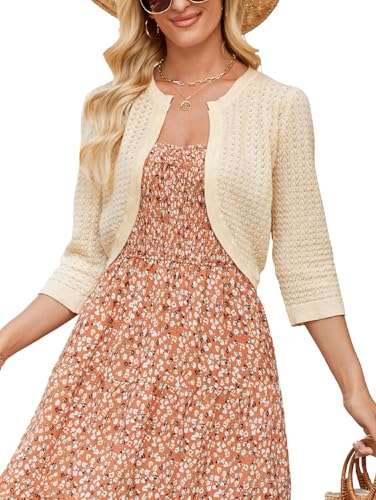 Women's Bolero Shrugs Cropped Cardigan Merino Wool Sweaters Open Front Sweaters Lightweight Shrugs for Dresses2