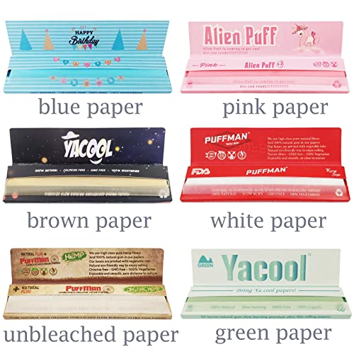 Yacool Rolling Paper, 8 Pack 110Mm Classic Rolling Papers Set, 6 Colors Rolling Paper And 2 Filter Tip, Ultra-Thin And Slow Burning Rolling Paper #TOP3