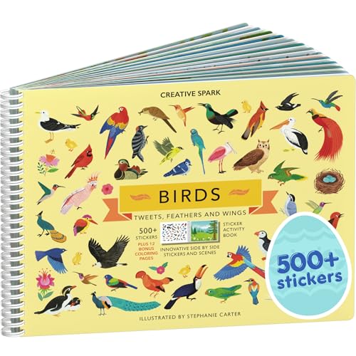 Cupkin Bird Sticker Book Activity for Kids, Toddler Airplane...