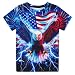 Funnycokid Kids Shirts 4th of July Boys Girls Patriotic Independence Day Neon Tee Tshirt Eagle Size 10 12 American Flag USA Holiday Party T-Shirt