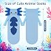COZYMATE Funny Animal Axolotl Socks for Women Novelty Magnetic Hand Holding Crazy Socks for Kids Girls Crazy Sock Day Gifts (US, Alpha, One Size, Regular, Regular, Blue)
