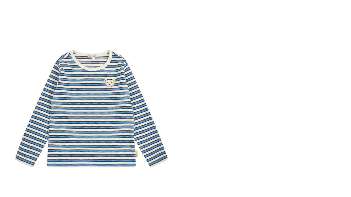 Steiff Racer Jungen Langarmshirt,blau gestreift L002422114 gr.116