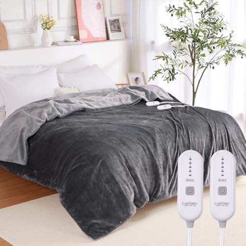 CAROMIO Heated Electric Blanket Throw Queen Size with Dual