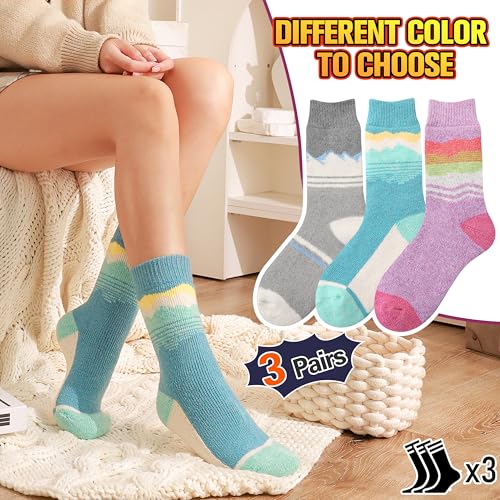 Image of 3 Pairs Thermal Warm Socks for Men & Women Thick Winter Extra Warm Insulated Boot Ski Socks for Cold Weather