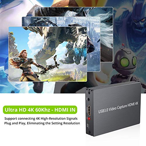 image for CAMWAY 4k HDMI Video Game Capture Card, 1080P HDMI to USB 3.0 Video Ca