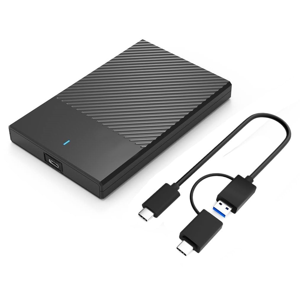 1TB Portable External Hard Drive, 2 in 1 USB-A/USB-C (Type C) Connectivity, Line-Design, USB 3.0, 2.5 Inch HDD, Fast Data Transfer.