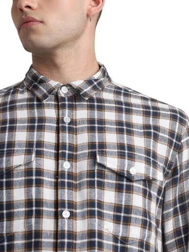 Image of Jack & Jones Men's Cotton Checke Regular Fit Shirt