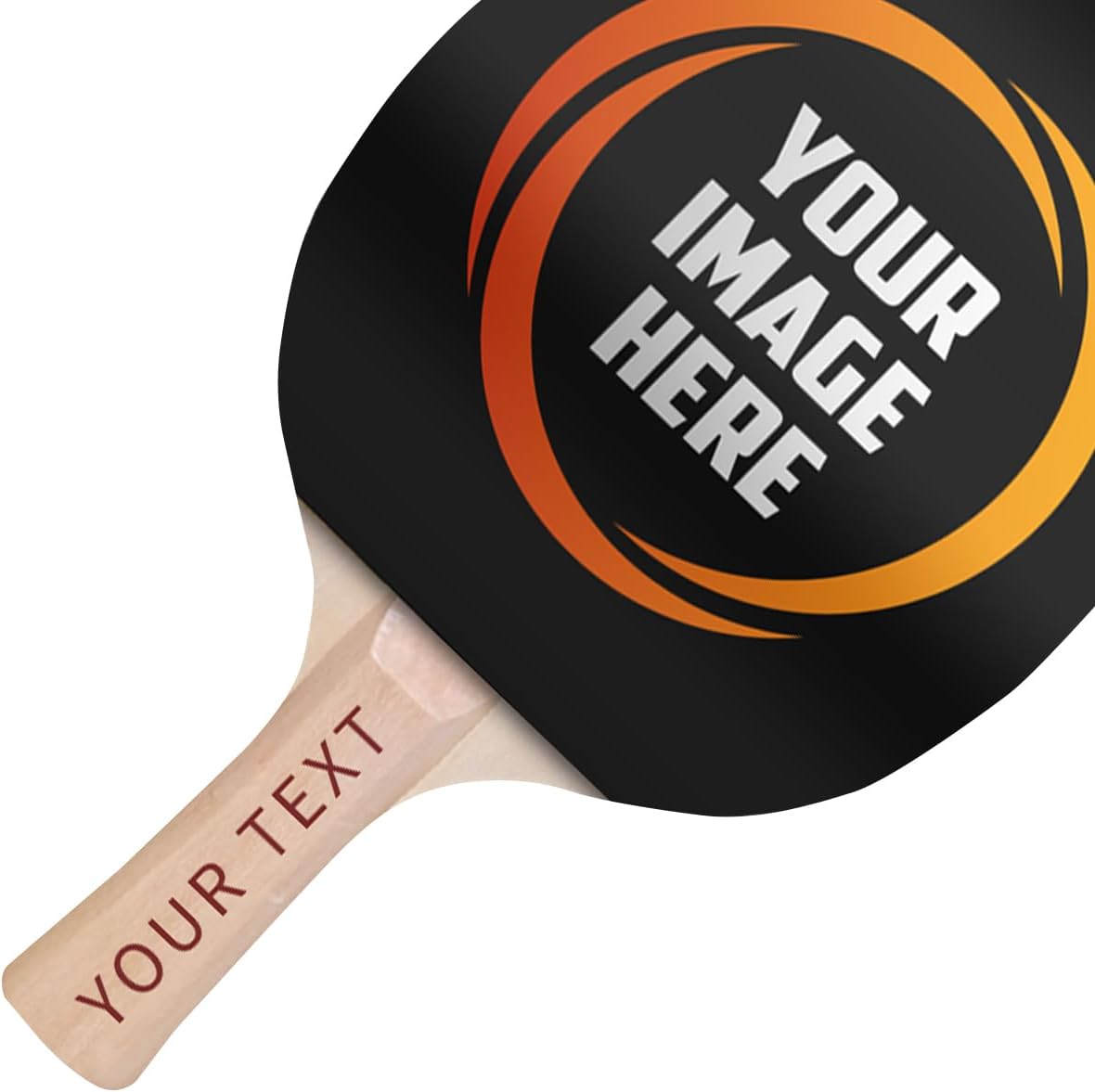 Custom Personalized Ping Pong Paddle, Table Tennis Racket, Upload Photo or Logo, ITTF-Approved Rubber, 5-Ply Blade for Speed & Control, Printed & Engraved in The USA