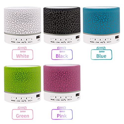 HUIOP Mini Speaker, Mini Altavoz con Luces de 7 Colores, pequeño Altavoz inalámbrico BT, Altavoz portátil Recargable para Viajes al Aire Libre, Oficina en casa